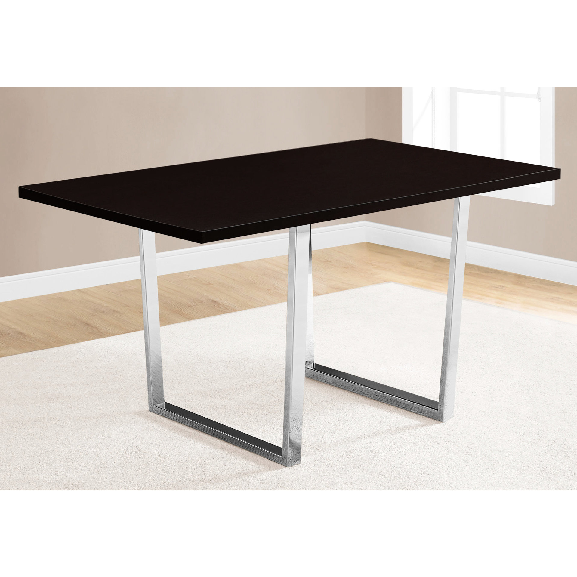 Latitude Run® Contemporary 60" Brown Laminate Kitchen Table - Metal ...